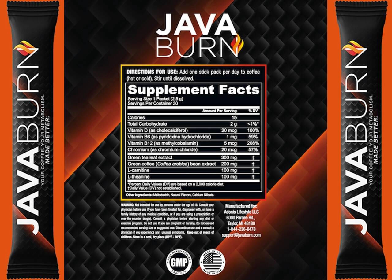 JavaBurn supplement facts